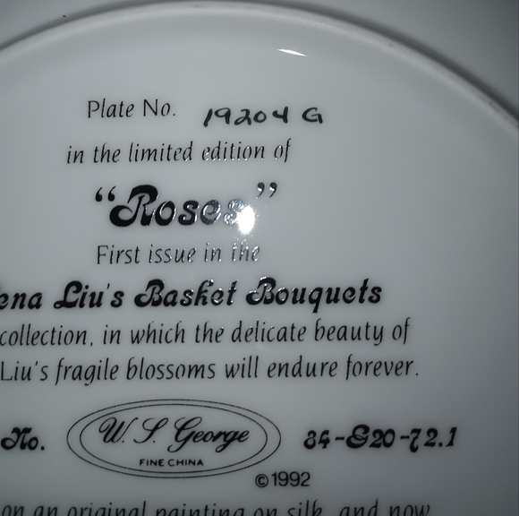 Lena Liu Basket Bouquets "Roses" plate - Picture 4 of 4